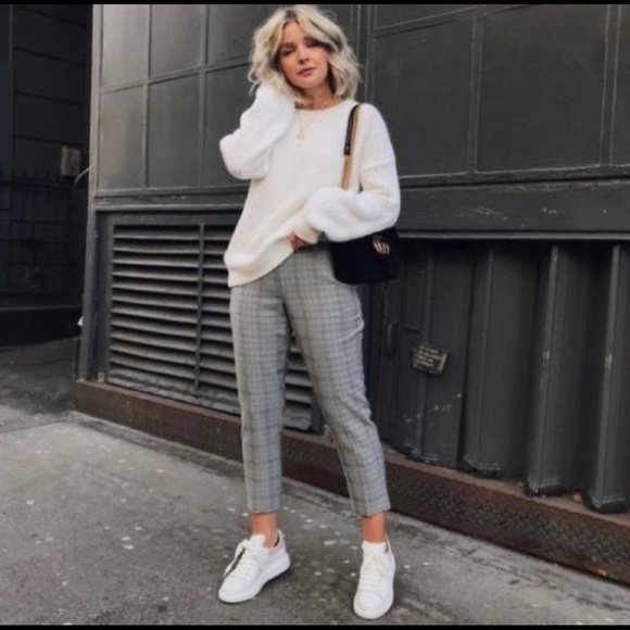 NEW Plaid Pants - Grey and Pink - Picture 3 of 11